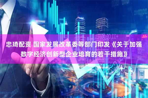 忠琦配资 国家发展改革委等部门印发《关于加强数字经济创新型企业培育的若干措施》